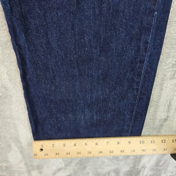 Uniqlo Jeans Womens 28 Dark Wash High Rise Straight Leg Cotton Denim Zip Fly - Picture 7 of 10